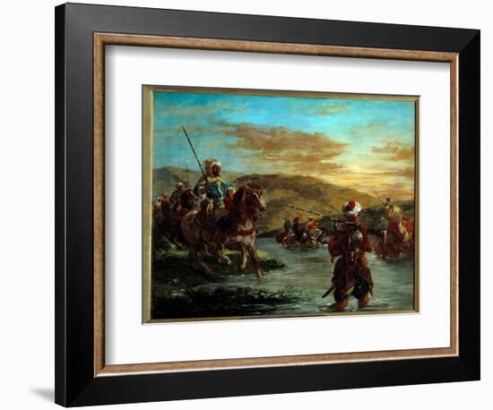 The Passage of a Gue in Morocco. Painting by Eugene Delacroix (1798-1863), 1858. H S/T. Dim: 0.60 X-Ferdinand Victor Eugene Delacroix-Framed Giclee Print