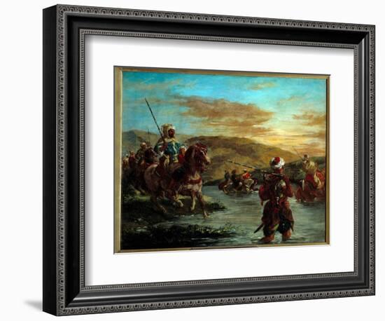 The Passage of a Gue in Morocco. Painting by Eugene Delacroix (1798-1863), 1858. H S/T. Dim: 0.60 X-Ferdinand Victor Eugene Delacroix-Framed Giclee Print