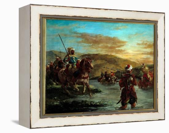 The Passage of a Gue in Morocco. Painting by Eugene Delacroix (1798-1863), 1858. H S/T. Dim: 0.60 X-Ferdinand Victor Eugene Delacroix-Framed Premier Image Canvas