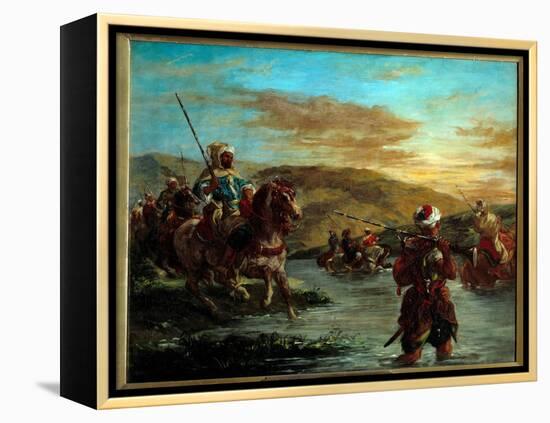 The Passage of a Gue in Morocco. Painting by Eugene Delacroix (1798-1863), 1858. H S/T. Dim: 0.60 X-Ferdinand Victor Eugene Delacroix-Framed Premier Image Canvas
