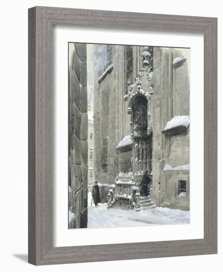 The Passauerplatz in the Snow, Vienna, 1905-Wilhelm Gause-Framed Giclee Print