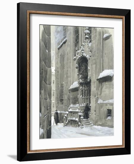 The Passauerplatz in the Snow, Vienna, 1905-Wilhelm Gause-Framed Giclee Print