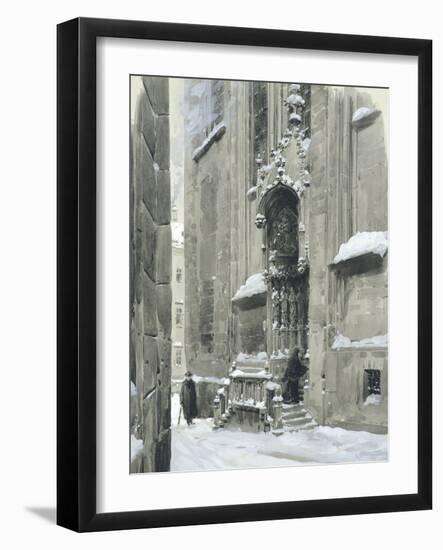 The Passauerplatz in the Snow, Vienna, 1905-Wilhelm Gause-Framed Giclee Print