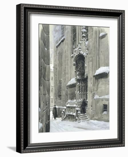 The Passauerplatz in the Snow, Vienna, 1905-Wilhelm Gause-Framed Giclee Print