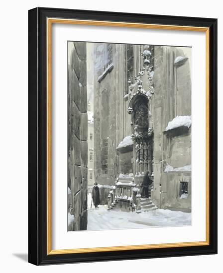 The Passauerplatz in the Snow, Vienna, 1905-Wilhelm Gause-Framed Giclee Print