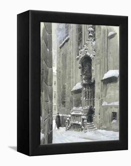 The Passauerplatz in the Snow, Vienna, 1905-Wilhelm Gause-Framed Premier Image Canvas