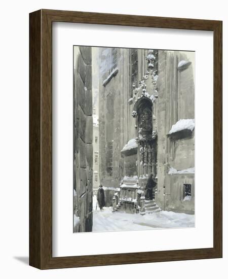 The Passauerplatz in the Snow, Vienna, 1905-Wilhelm Gause-Framed Giclee Print