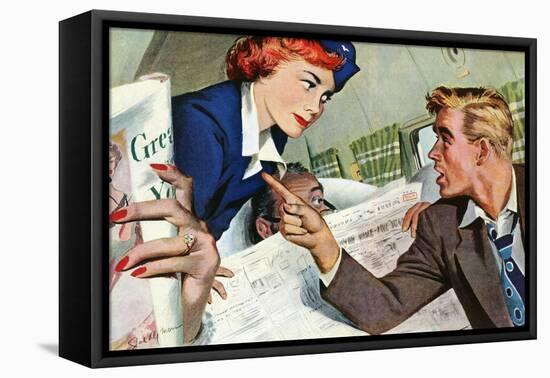 The Passenger Hated Redheads  - Saturday Evening Post "Leading Ladies", August 13, 1949 pg.24-Joe deMers-Framed Premier Image Canvas