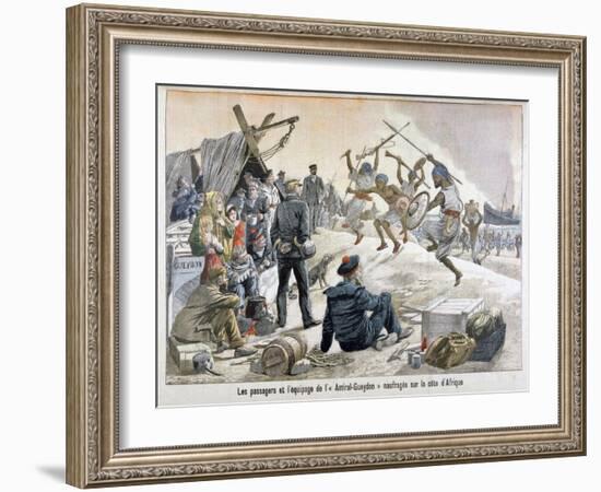 The Passengers and Equipment of Admiral Gueydon Shipwrecked on the African Coast, 1903-null-Framed Giclee Print