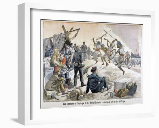 The Passengers and Equipment of Admiral Gueydon Shipwrecked on the African Coast, 1903-null-Framed Giclee Print