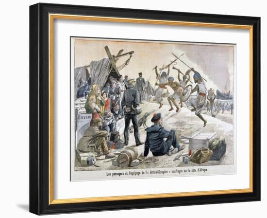 The Passengers and Equipment of Admiral Gueydon Shipwrecked on the African Coast, 1903-null-Framed Giclee Print