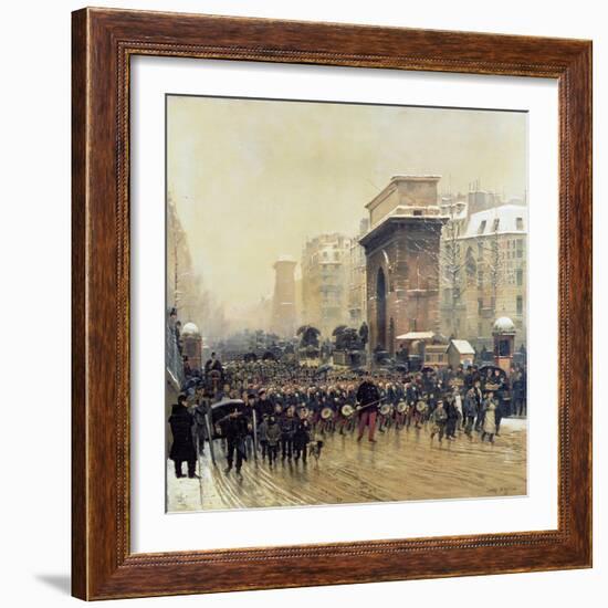 The Passing Regiment, 1875-Jean-Baptiste Edouard Detaille-Framed Giclee Print