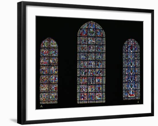 The Passion, the Nativity and the Tree of Jesse, Lancet Windows in the West Facade, 12th Century-null-Framed Giclee Print