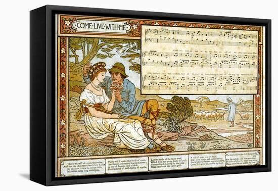 The Passionate Shepherd to His Love', Song Illustration from 'Pan-Pipes', a Book of Old Songs,…-Walter Crane-Framed Premier Image Canvas