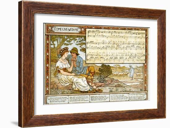 The Passionate Shepherd to His Love', Song Illustration from 'Pan-Pipes', a Book of Old Songs,…-Walter Crane-Framed Giclee Print