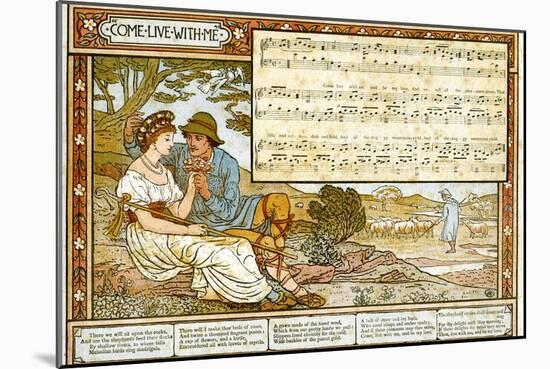 The Passionate Shepherd to His Love', Song Illustration from 'Pan-Pipes', a Book of Old Songs,…-Walter Crane-Mounted Giclee Print