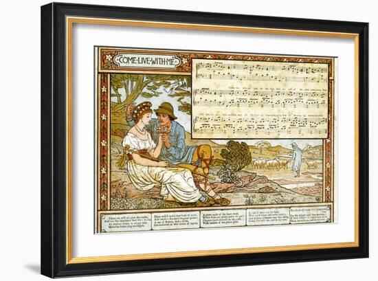 The Passionate Shepherd to His Love', Song Illustration from 'Pan-Pipes', a Book of Old Songs,…-Walter Crane-Framed Giclee Print