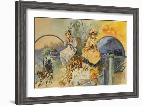 The Past and the Present-Edward Percy Moran-Framed Giclee Print