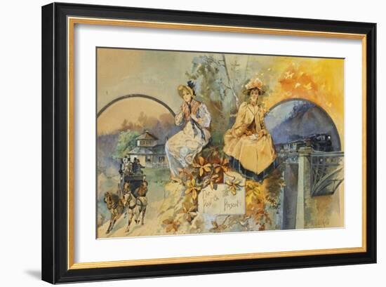 The Past and the Present-Edward Percy Moran-Framed Giclee Print