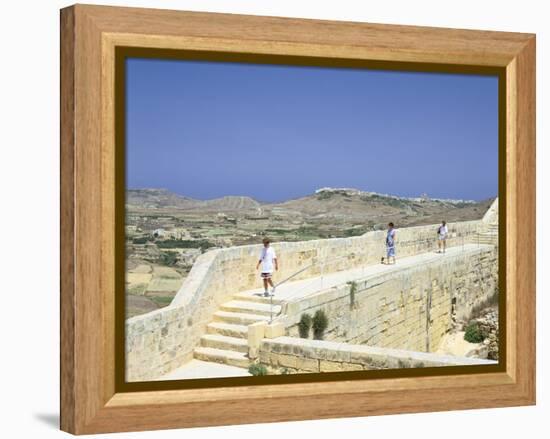 The Path around the Walls of the Citadel, Victoria, Gozo, Malta-Peter Thompson-Framed Premier Image Canvas
