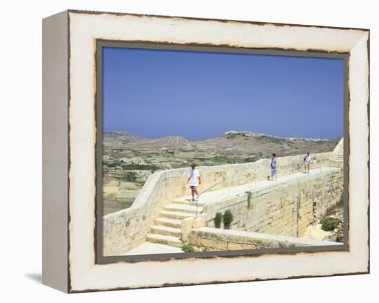 The Path around the Walls of the Citadel, Victoria, Gozo, Malta-Peter Thompson-Framed Premier Image Canvas