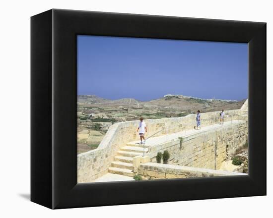 The Path around the Walls of the Citadel, Victoria, Gozo, Malta-Peter Thompson-Framed Premier Image Canvas