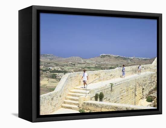 The Path around the Walls of the Citadel, Victoria, Gozo, Malta-Peter Thompson-Framed Premier Image Canvas