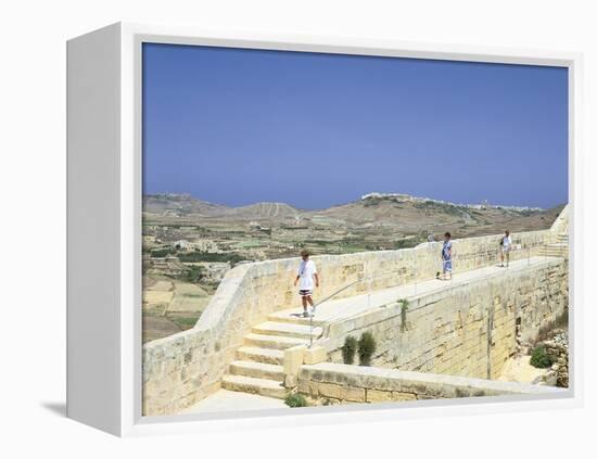 The Path around the Walls of the Citadel, Victoria, Gozo, Malta-Peter Thompson-Framed Premier Image Canvas