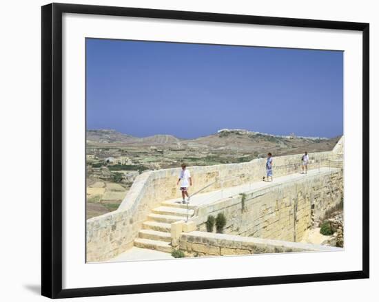 The Path around the Walls of the Citadel, Victoria, Gozo, Malta-Peter Thompson-Framed Photographic Print