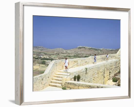 The Path around the Walls of the Citadel, Victoria, Gozo, Malta-Peter Thompson-Framed Photographic Print