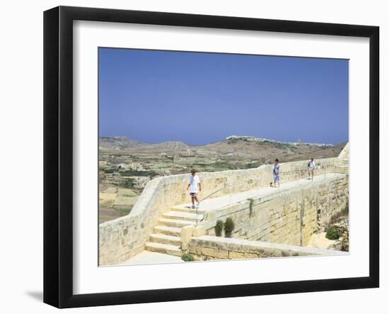 The Path around the Walls of the Citadel, Victoria, Gozo, Malta-Peter Thompson-Framed Photographic Print