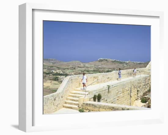 The Path around the Walls of the Citadel, Victoria, Gozo, Malta-Peter Thompson-Framed Photographic Print