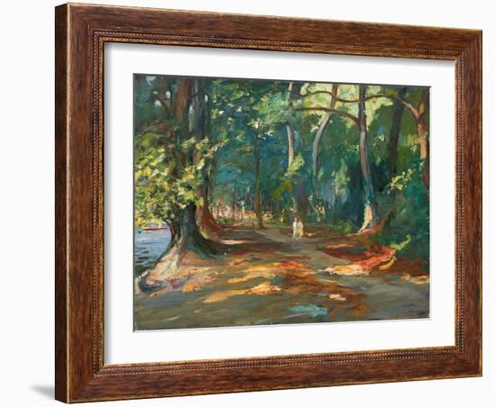 The Path by the River, Maidenhead, 1919 (Oil on Canvas)-John Lavery-Framed Giclee Print