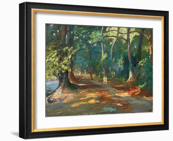 The Path by the River, Maidenhead, 1919 (Oil on Canvas)-John Lavery-Framed Giclee Print