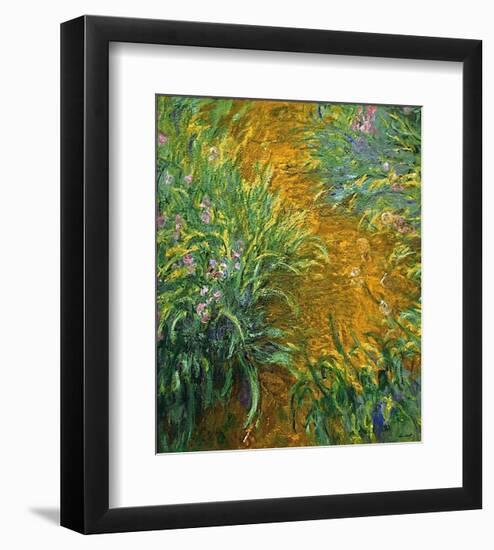 The Path in the Iris Garden-Claude Monet-Framed Art Print