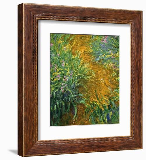 The Path in the Iris Garden-Claude Monet-Framed Art Print