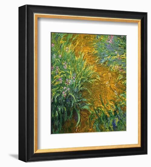 The Path in the Iris Garden-Claude Monet-Framed Art Print