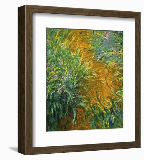 The Path in the Iris Garden-Claude Monet-Framed Art Print