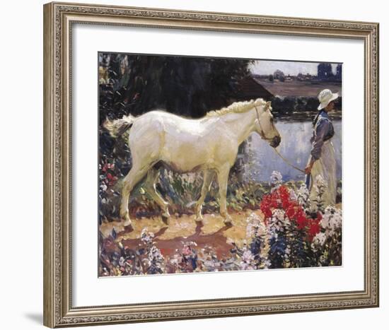 The Path To The Orchard-Sir Alfred Munnings-Framed Premium Giclee Print