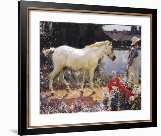 The Path To The Orchard-Sir Alfred Munnings-Framed Premium Giclee Print