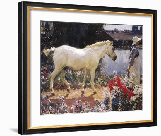 The Path To The Orchard-Sir Alfred Munnings-Framed Premium Giclee Print