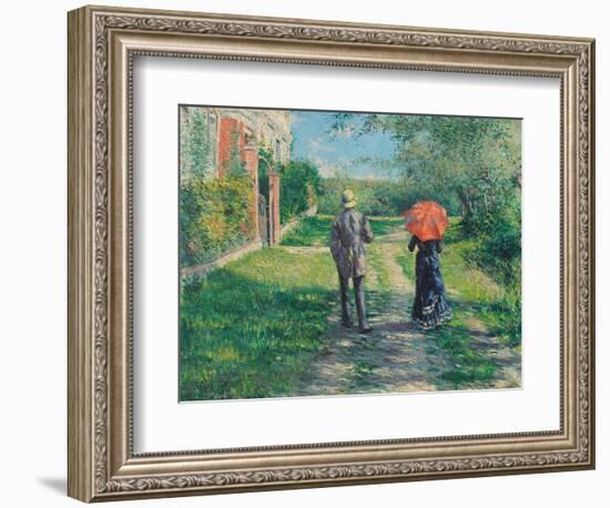 The Path Uphill, 1881 (Oil on Canvas)-Gustave Caillebotte-Framed Giclee Print