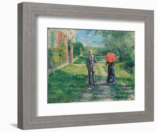 The Path Uphill, 1881 (Oil on Canvas)-Gustave Caillebotte-Framed Giclee Print