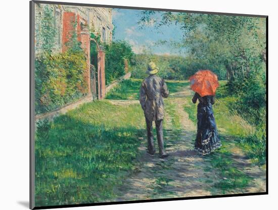 The Path Uphill, 1881 (Oil on Canvas)-Gustave Caillebotte-Mounted Giclee Print