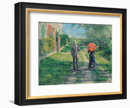 The Path Uphill, 1881 (Oil on Canvas)-Gustave Caillebotte-Framed Giclee Print