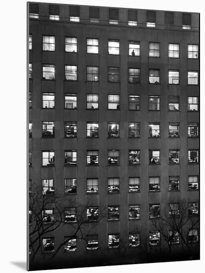 The Pattern of Lighted Office Windows in the RFC Building-Walter B^ Lane-Mounted Photographic Print