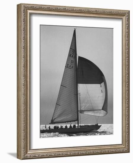 The Pattie Bounding For Home After the Trials For the America's Cup-George Silk-Framed Photographic Print