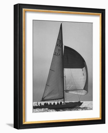 The Pattie Bounding For Home After the Trials For the America's Cup-George Silk-Framed Photographic Print