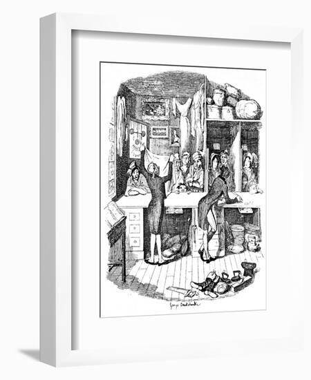 The Pawnbrokers Shop, C1900-George Cruikshank-Framed Giclee Print