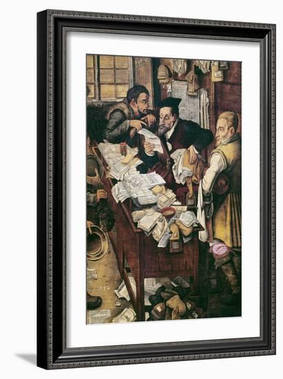 The Payment of the Yearly Dues-Pieter Brueghel the Younger-Framed Giclee Print